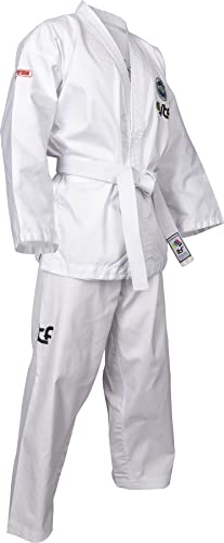 TOP TEN Taekwond-Do Dobok „Kyong“ (ITF approved) - weiss, Gr. 130 cm, mit Schlupfjacke von TOP TEN