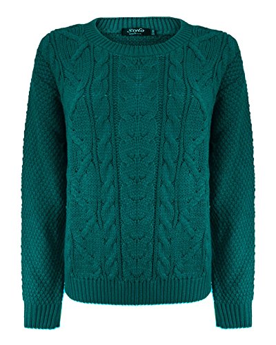 Top Vendor Damen Strickpullover mit Zopfmuster, langärmelig, Übergröße 34-40 Gr. Large-X-Large, flaschengrün Top Vendor Damen Strickpullover mit Zopfmuster, langärmelig, Übergröße 34-40 Gr. Large-X-Large, flaschengrün von TOP VENDOR