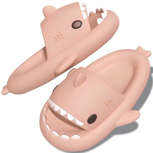 TOPALL Hai Hausschuhe,Shark Slippers,Hausschuhe Damen/Herren/Kinder Badelatschen,Hai Schuhe,Hai Schlappen,Pillow Cloud Shark Slides Süße Cozy Sharky Lustig Badesandalen für Sommer(Rosa,30/31) von TOPALL