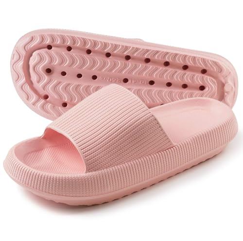 TOPALL Wolkenschuhe Damen Original,Cozyslides Wolken Damen Cloud Slippers Slides,Badeschlappen Badelatschen Damen Herren Rutschfest Gummi,Hausschuhe Sandalen Sommer(Rosa-Sommer,36/37) von TOPALL