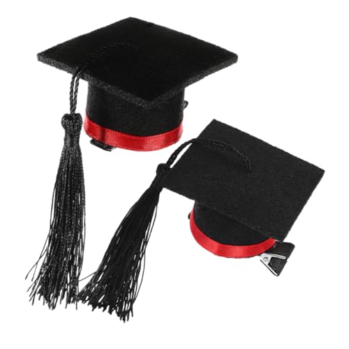 2st Mini-arzthut-haarnadel Grad Cap Stirnbandeinsatz Gefälligkeiten Abschlusskappe Doktorhut Haarspange Abschlusshut Stirnband Abschluss Stirnband Abschluss-haarnadeln Gefühlt Rot TOPBATHY von TOPBATHY