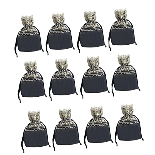 TOPBATHY 1 Satz Aufbewahrungstasche Geschenkbeutel Tasche Aus Polyester Mit Kordelzug Fächer Tasche Schmuck Braut- Kordelstring Partytaschen Hochzeit Tragetasche Frau Neutral Black 12 Stück von TOPBATHY