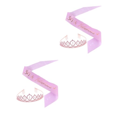 TOPBATHY 1 Satz Teiliges Geburtstagskrone und Schärpe für Damen Funkenreiche Haarschmuck mit Strass für Partydekoration für Unvergessliche von TOPBATHY
