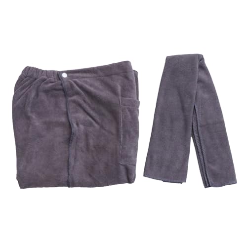 TOPBATHY Herren Badetuch Badedecke Tragbarer Spa-bademantel Home Baderock Weiche Absorption Grau von TOPBATHY