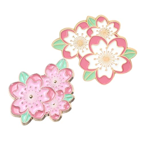 TOPBATHY 2 Stück Kirschblüte Brosche Modestifte Schalnadel Süße Dekorative Blumenbrosche Anstecknadeln Für Damen Kirschblütenbrosche Blume Broschennadeln Brosche Clips Zinklegierung Rosa von TOPBATHY