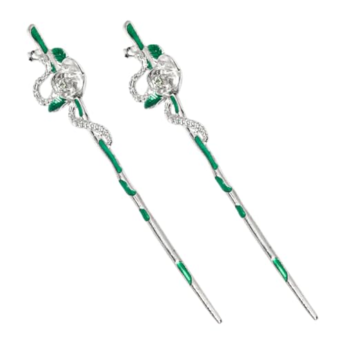 TOPBATHY 2stücke Chinesische Haarstäbchen Elegant Für Damen Dekorativ Haarschmuck Haargabel Chinesischer Stil Accessoires Für Langes Haar Haarspangen Haarbügel von TOPBATHY