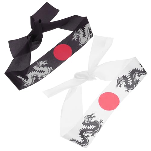 TOPBATHY 2stücke Japanisches Stirnband Karate-stirnband Kopfbedeckung Breites Für Männer Polyestermaterial Bequemes von TOPBATHY