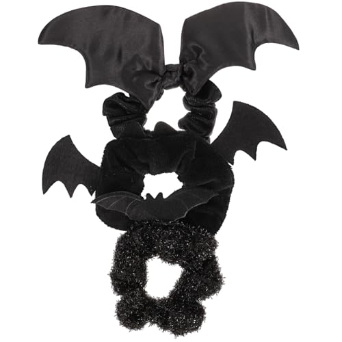 TOPBATHY 3 Stück Teiliges Halloween Haarschmuck Elastische Haargummis mit Fledermaus für Damen Halloween Partys für Haartypen von TOPBATHY