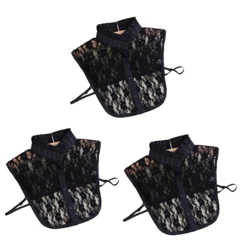 TOPBATHY Bluse Kragen Damen 3 Teiliges Damen Halbhemd Mit Schal Für Damen Weiße Bluse Abnehmbares Halbhemd Weißes Vintage Blusenhemden Weißes Damenhemd Mit Falschem Kragen Schalhemd Für von TOPBATHY