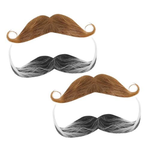 TOPBATHY 4 Stück Selbstklebender Fake Beard für Halloween Realistischer Schnurrbart Kostümzubehör für Cosplay und Maskeraden für Partys und Verkleidungsevents von TOPBATHY