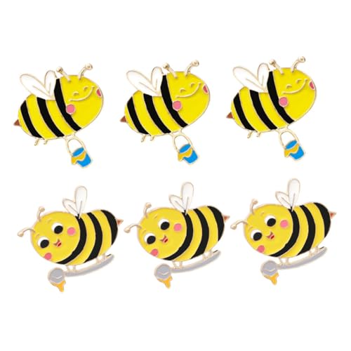 TOPBATHY 6 Stück Teiliges Niedliche Bienenbroschen für Cartoon Anstecknadeln für Kleidung Taschen Modisches Accessoire für Jungen Langlebig von TOPBATHY