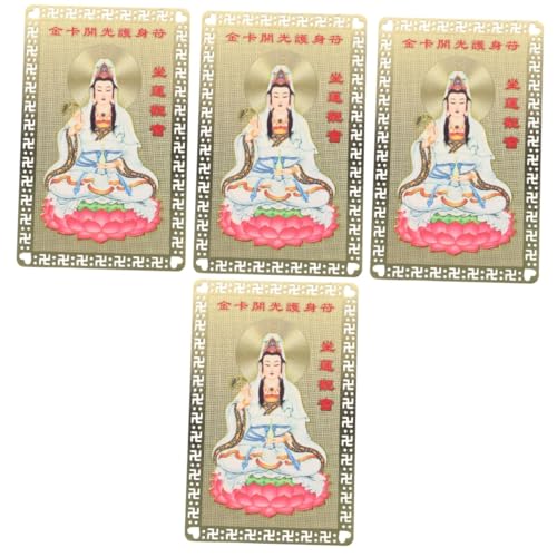 TOPBATHY Buddhistische 4 Geldbörse Die Chinesen Geschke Feng-Shui-Buddha-Karte Buddhistisches Für Dekoration Brieftasche Karten Spirituelles Aluminium-Magnesium-Legierung von TOPBATHY