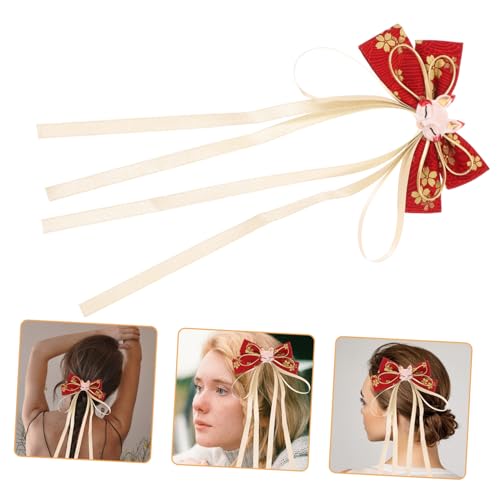 TOPBATHY Haarschmuck Mädchen Tassel Haarspange mit Fuchs Schleifendekor Leichter Langer Quasten haarclip Niedliche Haarklammer für Damen Geeignet für Hochzeit Party Alltag von TOPBATHY