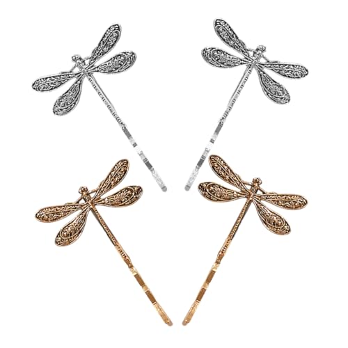 TOPBATHY Haarspangen-set Aus Metall mit Libellenmotiv 4-teilig für Damen Bezaubernde Klammer für Ponyfransen Vielseitiges Haar-accessoire für Erwachsene von TOPBATHY