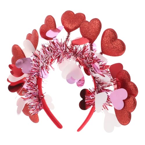 TOPBATHY Herz-stirnband-set 10-teilig Haarband Für Damen Rot Valentinstags-accessoire Festliche Party-kopfbedeckung von TOPBATHY