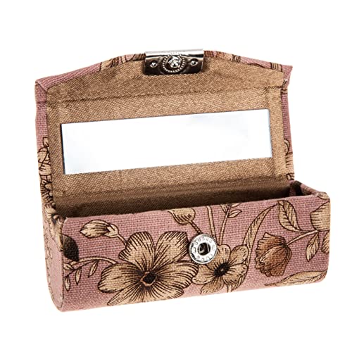 TOPBATHY Retro Lippenstift Aufbewahrungsbox mit Spiegel Lippenstift Organizer für Reise und Alltag mit Sicherem Knopfverschluss Geeignet von TOPBATHY
