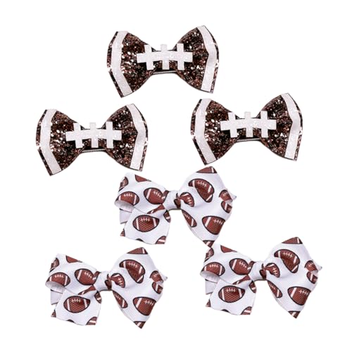 TOPBATHY Rugby-haarschleifen-clip-set 6-teilig Haarschleifen Für Mädchen Sport-themen-haar-accessoires Vielseitig Und Stilvoll von TOPBATHY