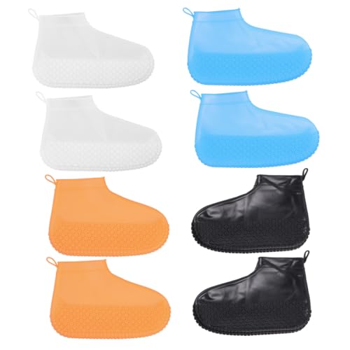 TOPBATHY wasserdichte Schuhüberzieher mit Rutschfester Sohle Verschleißfest Faltbar für Damen und Herren Outdoor Regenüberschuhe Schutz vor Schlamm und Nässe Weiß von TOPBATHY