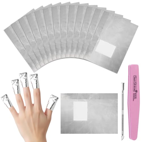 300 Stücke Nail Polish Remover Wraps, Nagellack Remover Wraps, Aluminiumfolie Mit Fusselfreien Baumwollwattebäuschen, zum Schnellen und Schonenden Entfernen von Soak-Off-Gel-Nagellack von TOPBELIEF