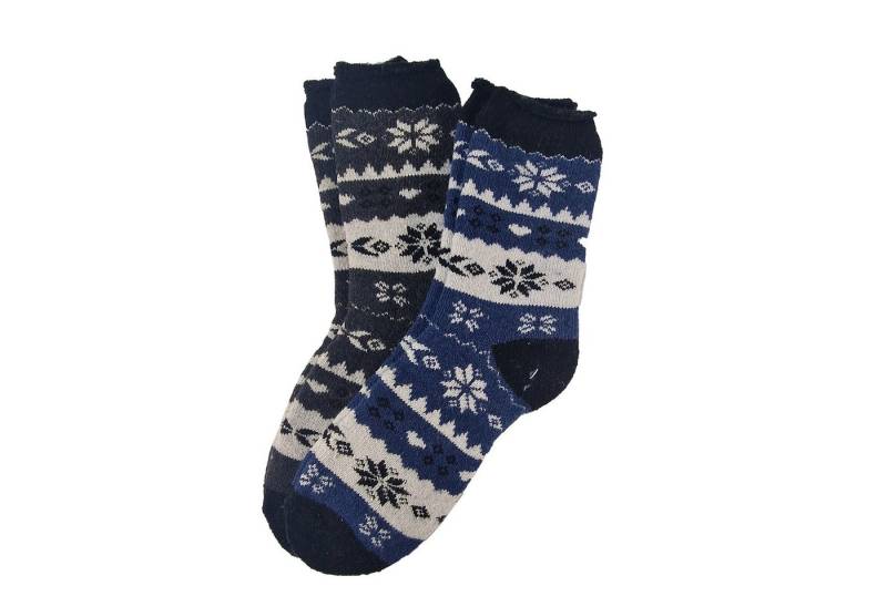 TOPCENT Norwegersocken Flauschsocken 2er-Pack (2 Paar) mit Wintermotiven, kuschelig warm von TOPCENT