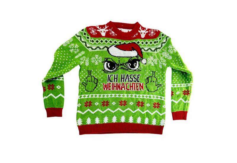 TOPCENT Weihnachtspullover Muffel Herren-Strickpullover, S-XXL, "Ich hasse Weihnachten" von TOPCENT