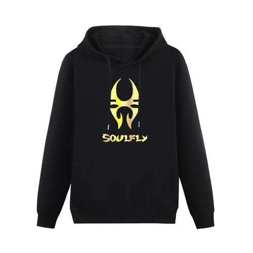 TOPCREATING Mens Warm Sweatshirts Soulfly Logo Gold Style Logo Hoodies Long Sleeve Pullover Loose Hoody Sweatershirt with Printed Pullover Hoodies Size 3XL von TOPCREATING