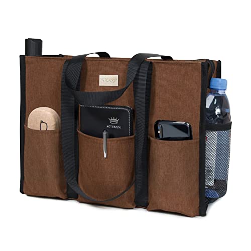 TOPDesign Praktische wasserdichte Tragetasche mit 13 Außen- und Innentaschen, Reißverschluss oben und dickem Stützboden von TOPDesign