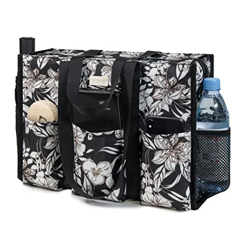 TOPDesign Praktische wasserdichte Tragetasche mit 13 Außen- und Innentaschen, Reißverschluss oben und dickem Stützboden von TOPDesign