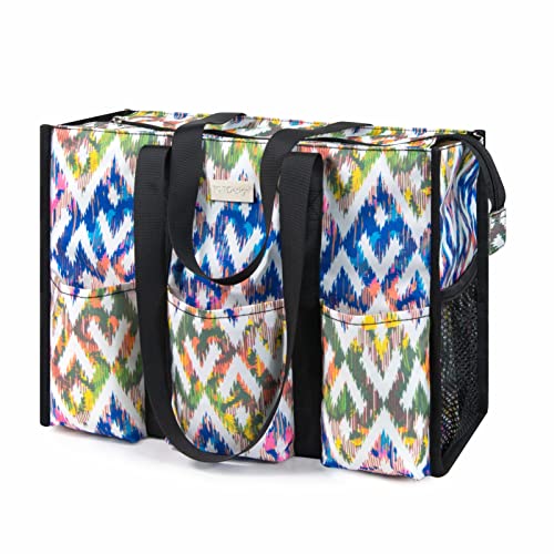 TOPDesign Praktische wasserdichte Tragetasche mit 13 Außen- und Innentaschen, Reißverschluss oben und dickem Stützboden von TOPDesign