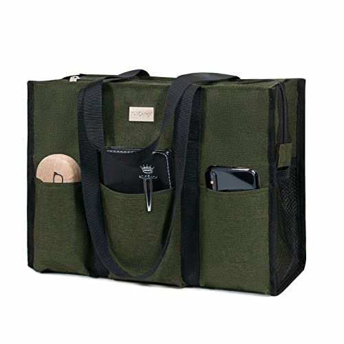 TOPDesign Praktische wasserdichte Tragetasche mit 13 Außen- und Innentaschen, Reißverschluss Oben und dickem Stützboden von TOPDesign