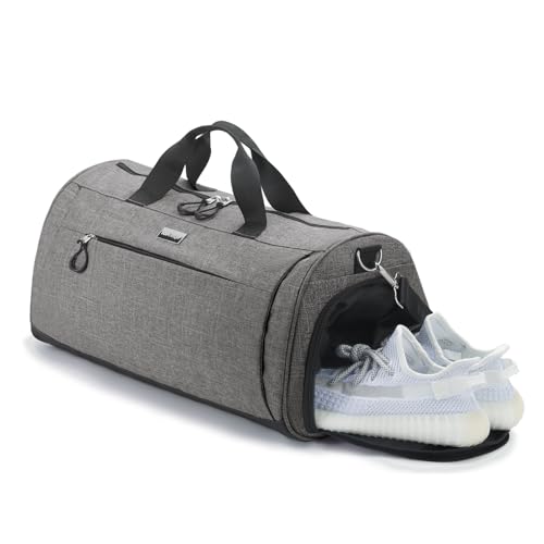 TOPDesign Turnbeutel für Damen & Herren, Unisex Seesack mit Schuhfach & Nasstasche für Reisen Sport Gym, Grau mit Textur, Large, Fitnessstudio von TOPDesign