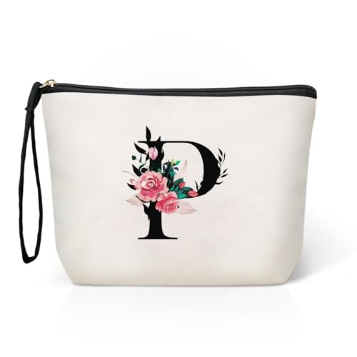 TOPEAST Make-up-Tasche für Damen, Weiss/opulenter Garten, P von TOPEAST