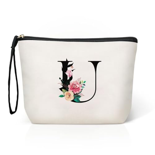 TOPEAST Make-up-Tasche für Damen, Weiss/opulenter Garten, U von TOPEAST