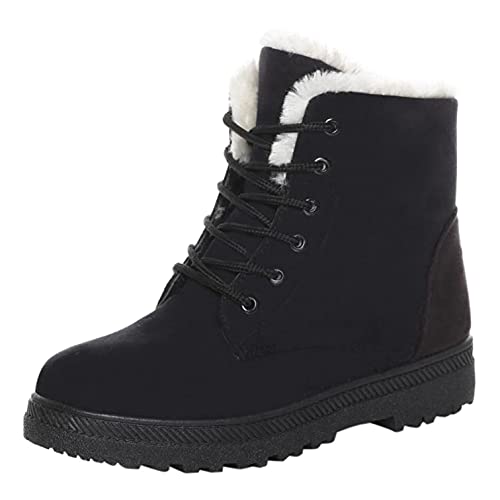 TOPENO TOPEREUR Winterstiefel Damen Warm gefütterte Schneestiefel Frauen Kurzstiefel Elegante Schuhe Mode Bequem Winter Damenschuhe, 41 EU, 1 Schwarz von TOPENO