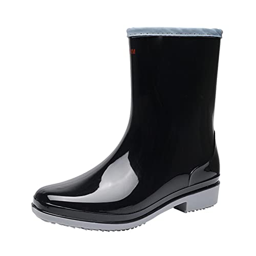 TOPEREUR Damen Gummistiefel Kurze Regenstiefel Frauen Regenschuhe Kurzschaft Stiefel wasserdichte Gummistiefeletten von TOPENO