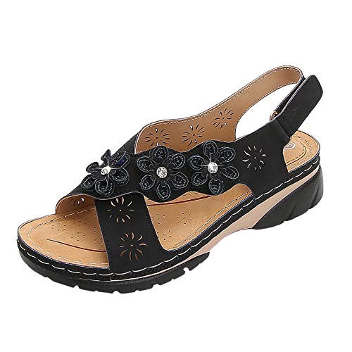 TOPEREUR Sommer Sandalen Comfort Damen Sandalen für Frauen Offener Zeh Casual Sandaletten Schuhe rutschfeste Gartenschuhe von TOPENO