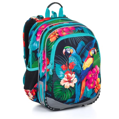 TOPGAL Schulrucksack für Mädchen ab - 1. Klasse - ELLY 24004 (Papageien) von TOPGAL
