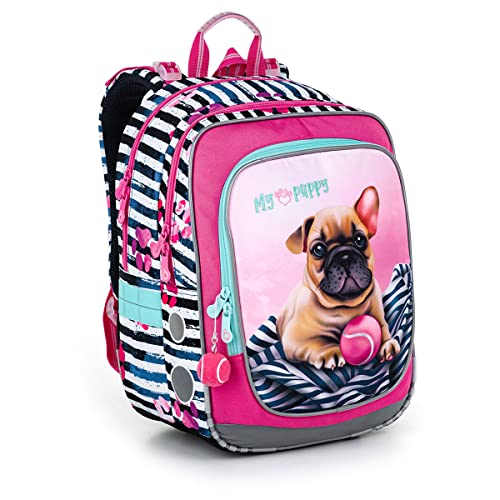 TOPGAL Schulrucksack für Mädchen ab - 1. Klasse -ENDY 22005 (Bulldogge) von TOPGAL