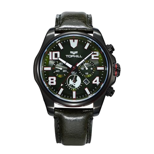 TOPHILL Armbanduhr Herren Eco-Drive, Eco-Drive Men Watch Chronograph, kratzfestes Saphirglas, wasserdicht bis 100 Meter, Datumsfenster, Armbanduhren 316 Edelstahl TOPHILL Armbanduhr Herren Eco-Drive, Eco-Drive Men Watch Chronograph, kratzfestes Saphirglas, wasserdicht bis 100 Meter, Datumsfenster, Armbanduhren 316 Edelstahl von TOPHILL