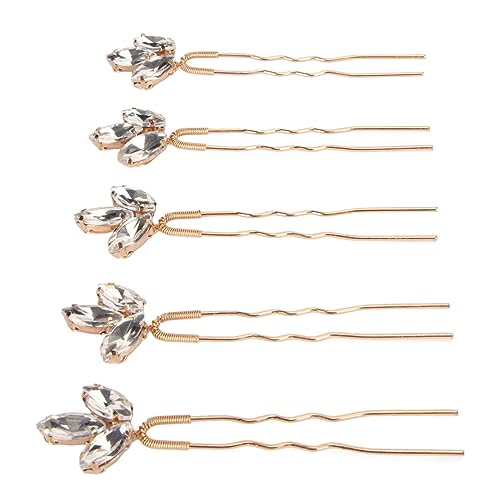 5pcs Handgefertigte Brauthochhochhaarstifte, Weiße Strasshaarstifte Vintage Haarnadel Funkelnde Haarnadel Haare Brauthaarzubehör für Brauthochzeit Frauen Mädchen Mädchen von TOPINCN