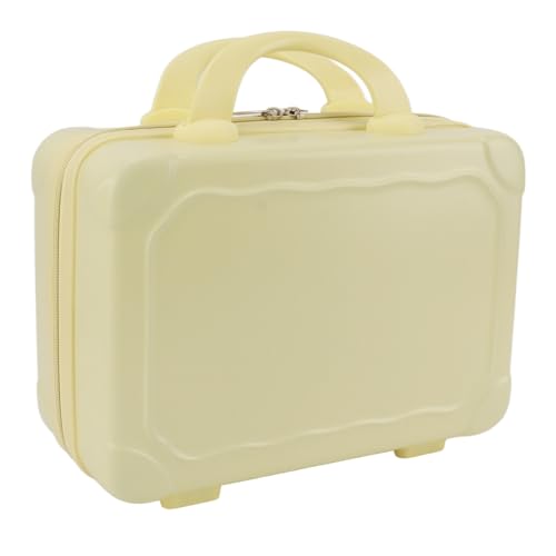 TOPINCN 14 Zoll Tragbares Make -up -Gehäuse, Make -up -Reisetasche mit Großer Kapazität mit Griff, Make -up -Zug -Hülle Stilvoller Kosmetischer Gepäck Organizer Toilettenbox für Frauen (Yellow) von TOPINCN