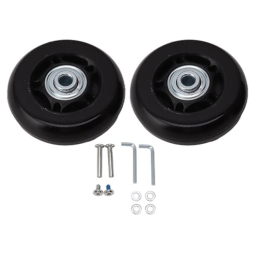 TOPINCN 2pcs Gepäckkoffer Ersatzräder, Gummi -Schwenk -Schneidräder mit Lagern Reparaturkits, Geräuschlose Kofferräder Ersatzreparaturen Reparaturrollen für Gepäck (80x24mm / 3.1x0.9in) von TOPINCN