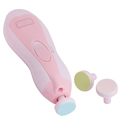 TOPINCN Elektrischer Nagelschneider für Babys und Erwachsene mit 6 Schleifköpfen und Ruhigem Motor Zum Schlafen (PINK) von TOPINCN