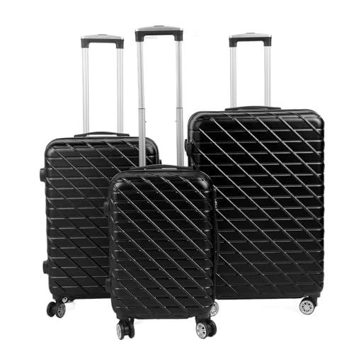 TOPINCN Gepäcksets, 3 -teiliges Hardshell -Koffer -Set mit Spinnerrad, Hardside -Koffer -Set mit TSA -Schloss, Erweiterbares Reise Gepäck für Männer und Frauen (20in 24 Zoll 28 Zoll) (Black) von TOPINCN