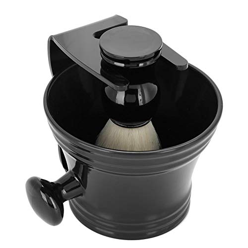TOPINCN Männer Rasierkit -Werkzeug Ergonomische Seifenschale für Gesichtshautkomfort ABS + Nylon Schwarzer Set für Rasur von TOPINCN