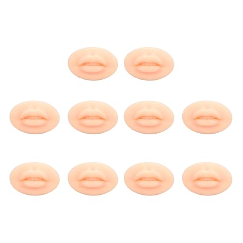 TOPINCN Softes und Elastisches Silikon Gefälschte Lippen für Tattoo -Training, Packung von 10 Offenen Mund -Silicon Lippenmodellen, Ideal für Anfängerpraxis und Fähigkeiten, Lip Tattooing Teaching von TOPINCN