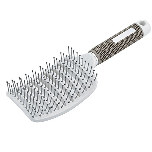 Bio Haarbürste ohne Ziepen für Damen, Organic Hair Brush, Bürste mit Doppelspiralfeder, Detangling Brush, Unique Detangler Brush with Spiral Spring (Z1-white, One Size) von TOPJIAO