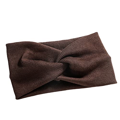 Neues Haarband für Frauen, gestrickter, Haarband, Yoga-Stirnband Kopfschmuck (Brown, One Size) von TOPJIAO