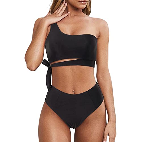 TOPJIAO Damen Bikini Set Badeanzug Damen Falbala Rüschen Sexy Push Up Neckholder Bikinioberteil Bikini Neckholder Swimsuit Shapewear Tankini von TOPJIAO