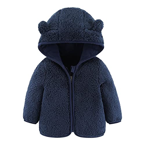 TOPJIAO Neugeborenes Baby Jungen Jacke Bärenohren Kapuzen Oberbekleidung Reißverschluss Warmer Fleece Wintermantel Winterjacke Jungs von TOPJIAO